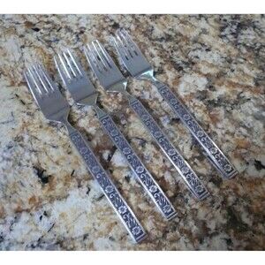 Gold Standard NIGHT BLOSSOM Set(s) of 4 Dinner Forks Stainless Steel Japan